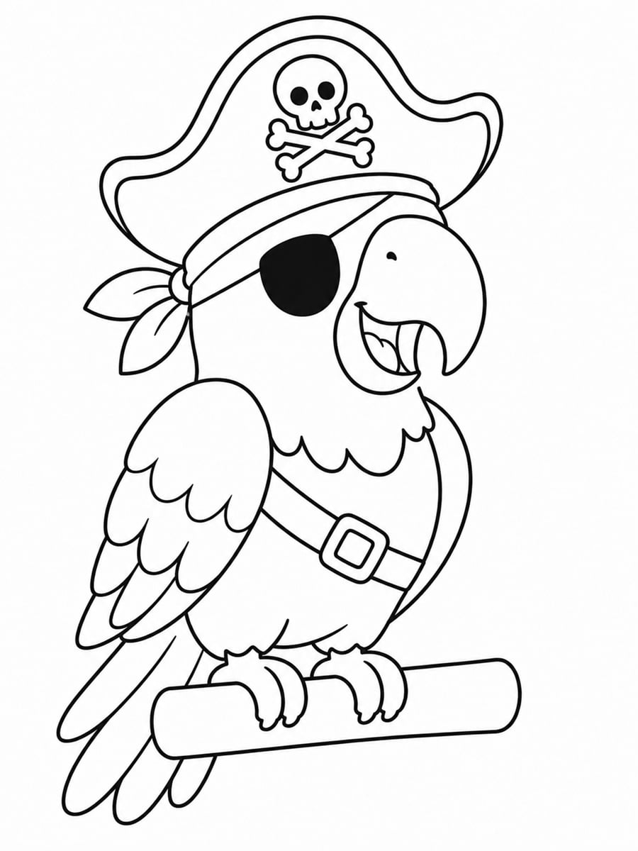 Coloriage perroquet pirate