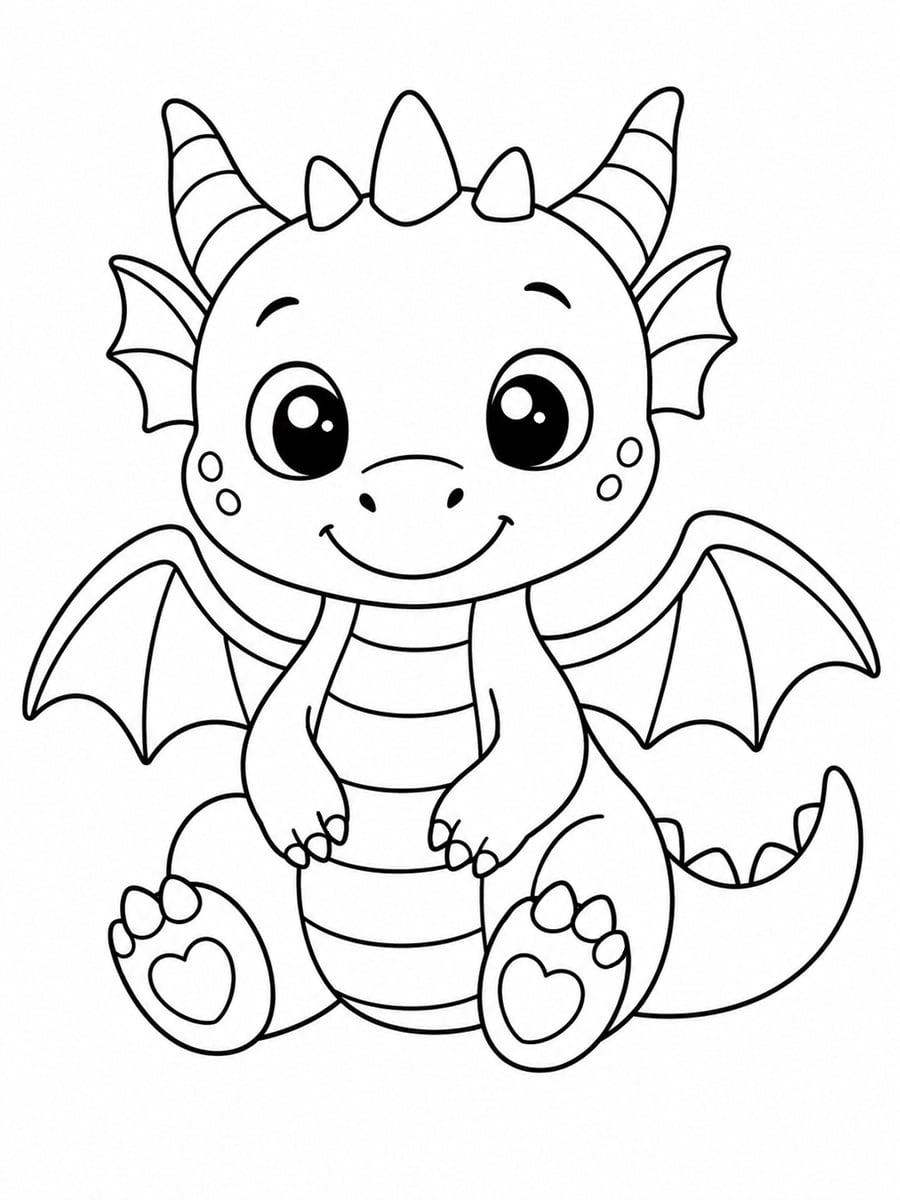 Coloriage petit dragon