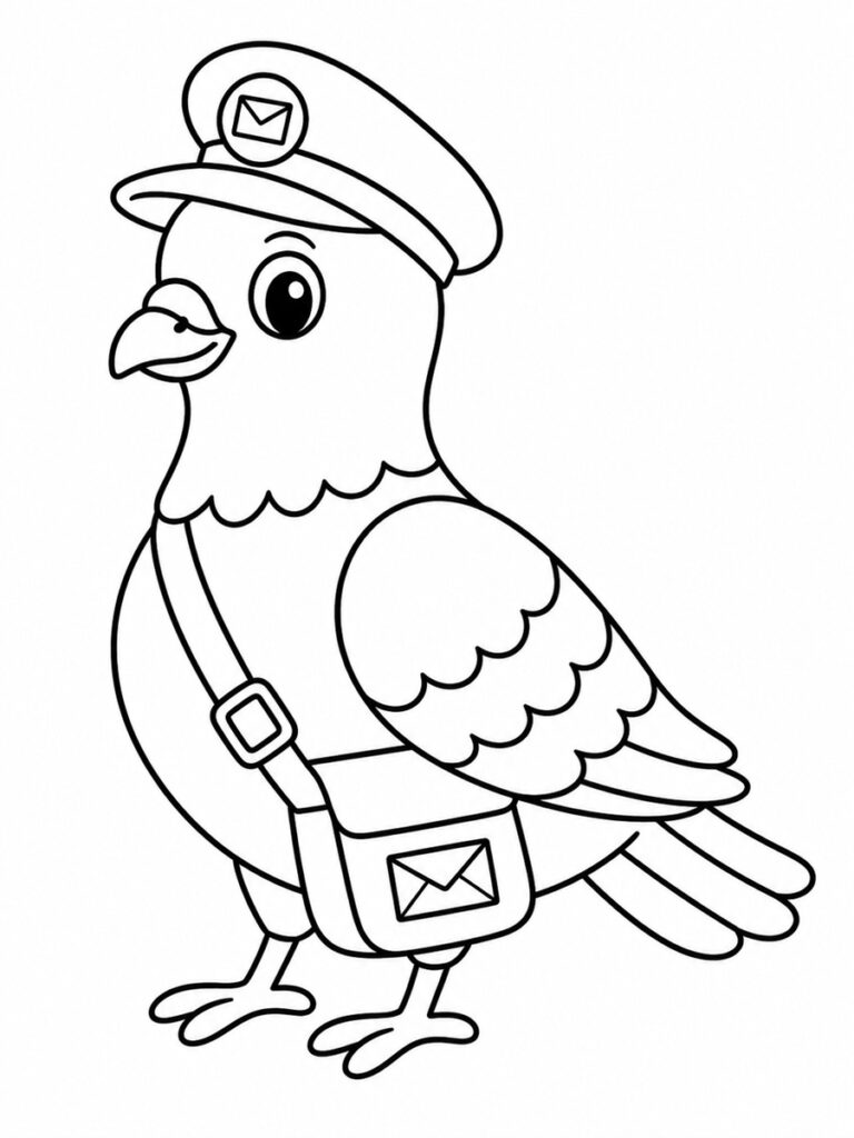 Pigeon voyageur Coloriage pigeon voyageur