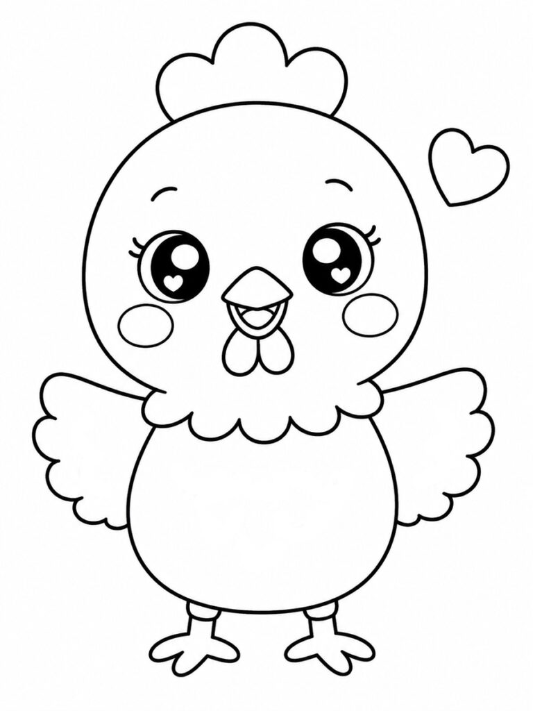 dessin poule kawaii