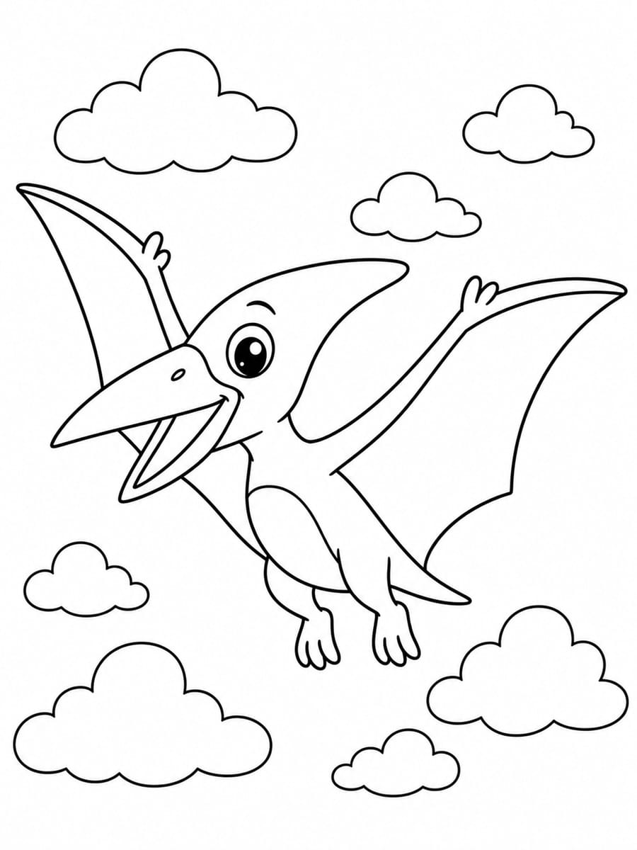 Coloriage pterodactyle