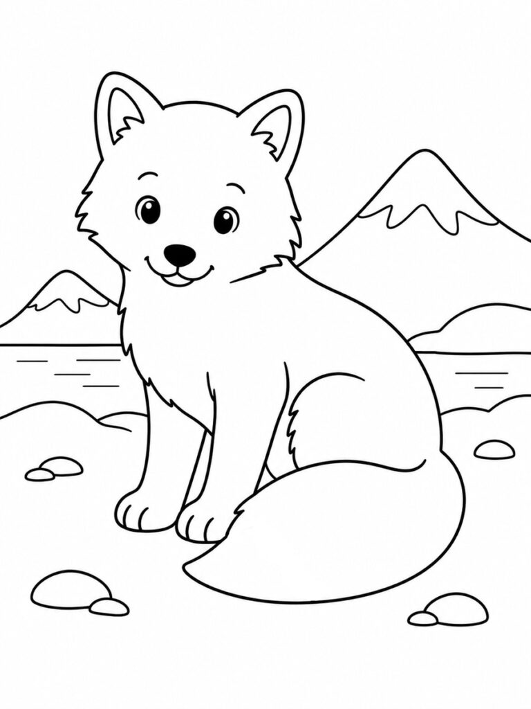Coloriage renard polaire