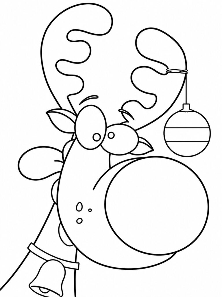 Coloriage renne rigolo