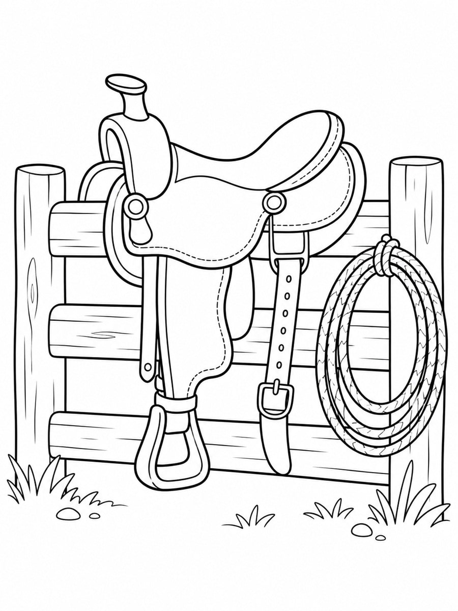 Coloriage selle de cheval