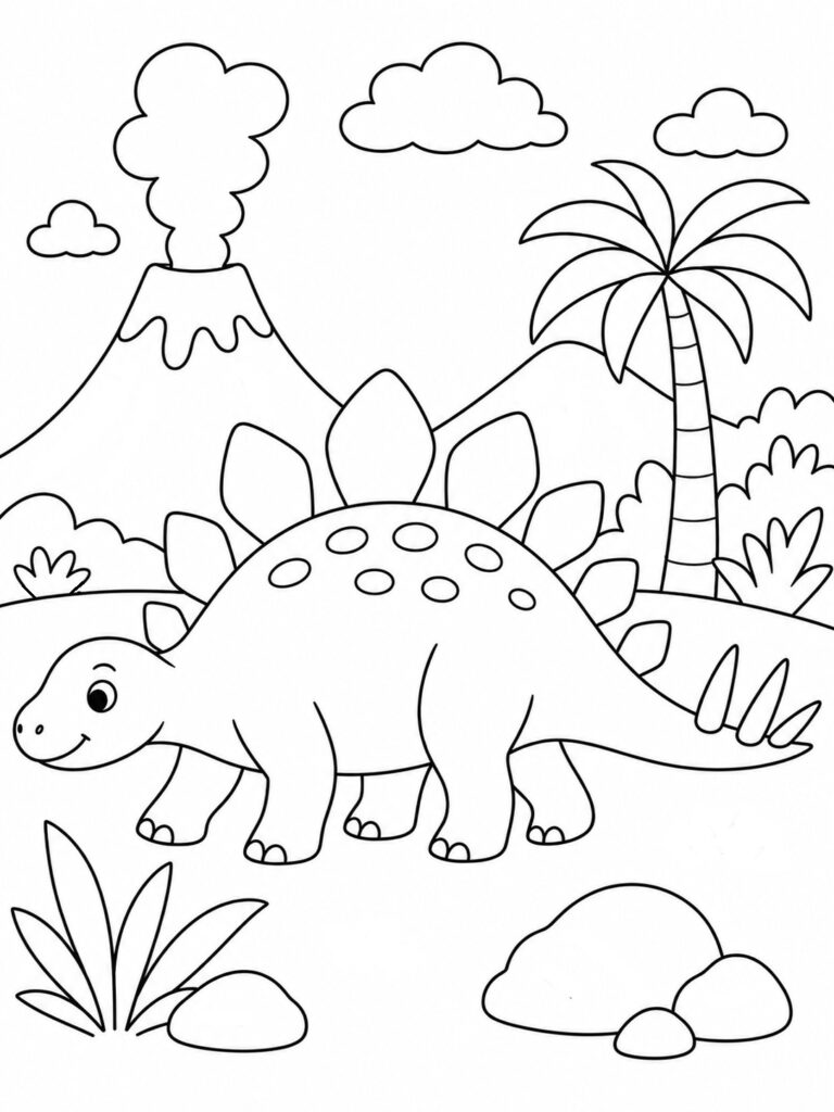 Coloriage stegosaure