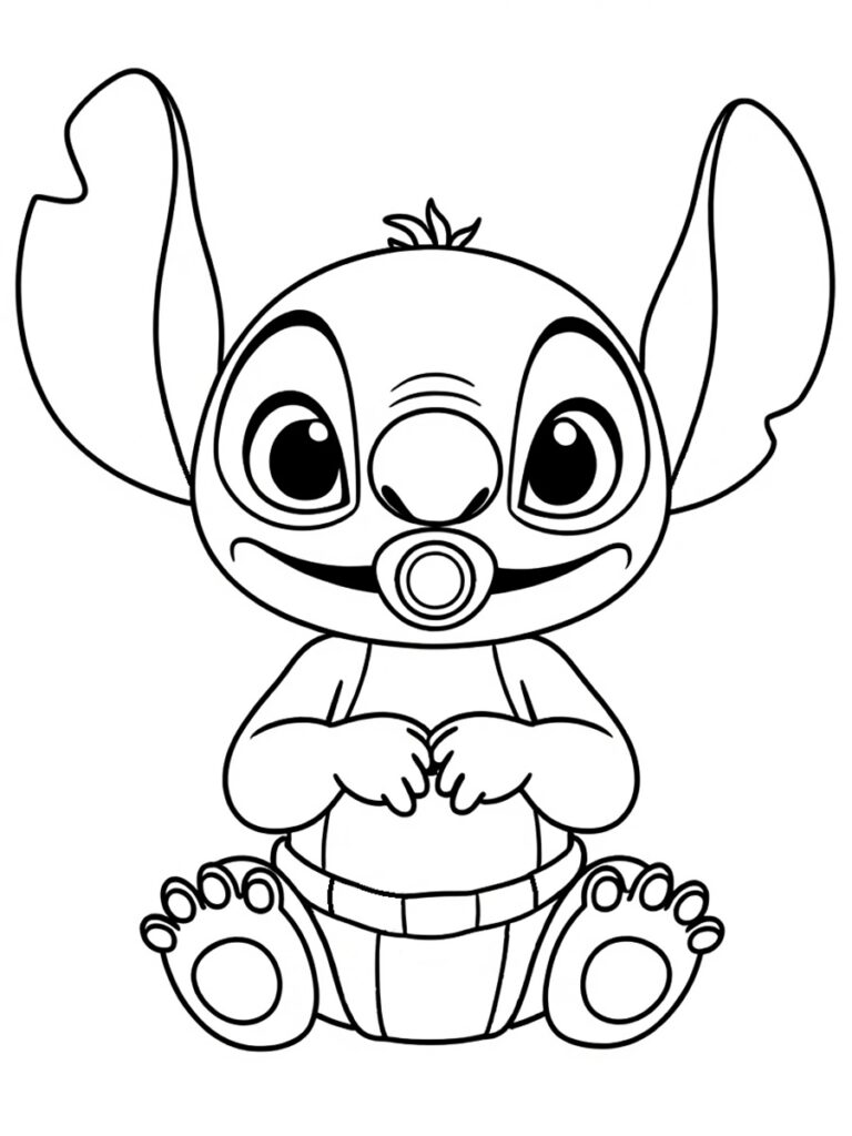 Coloriage Stitch bébé