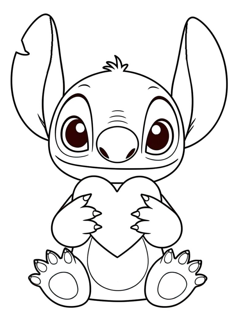 Coloriage Stitch cœur