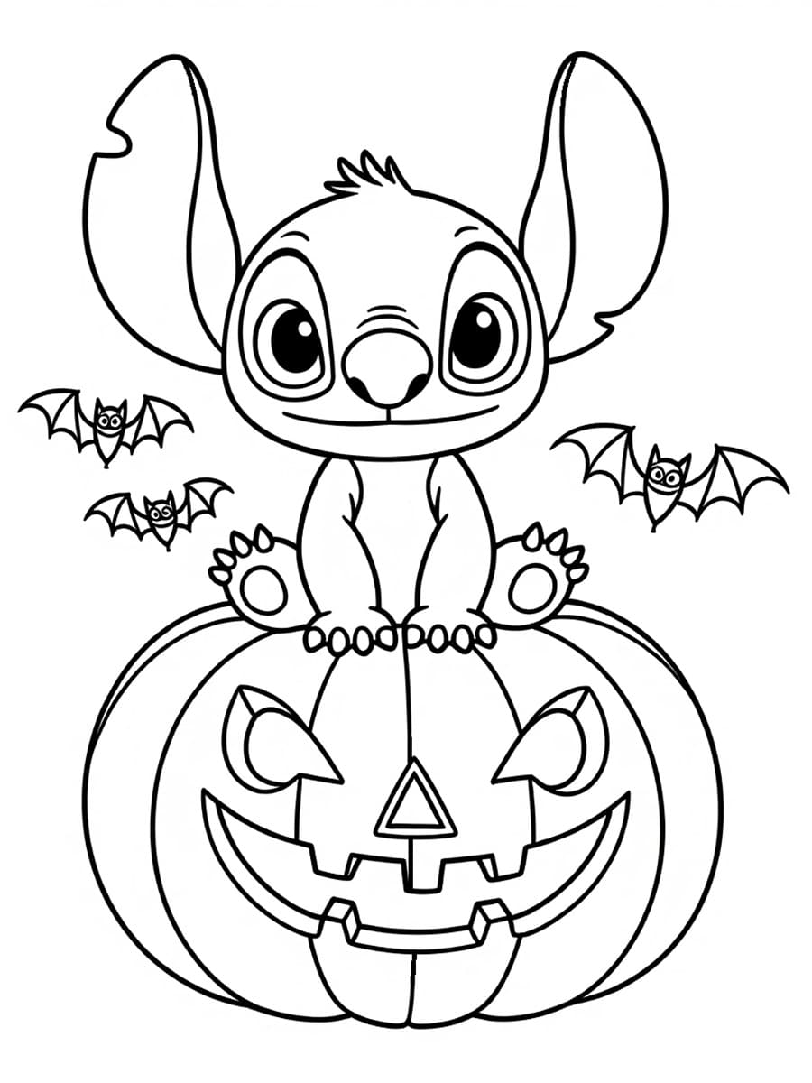 Coloriage Stitch Halloween