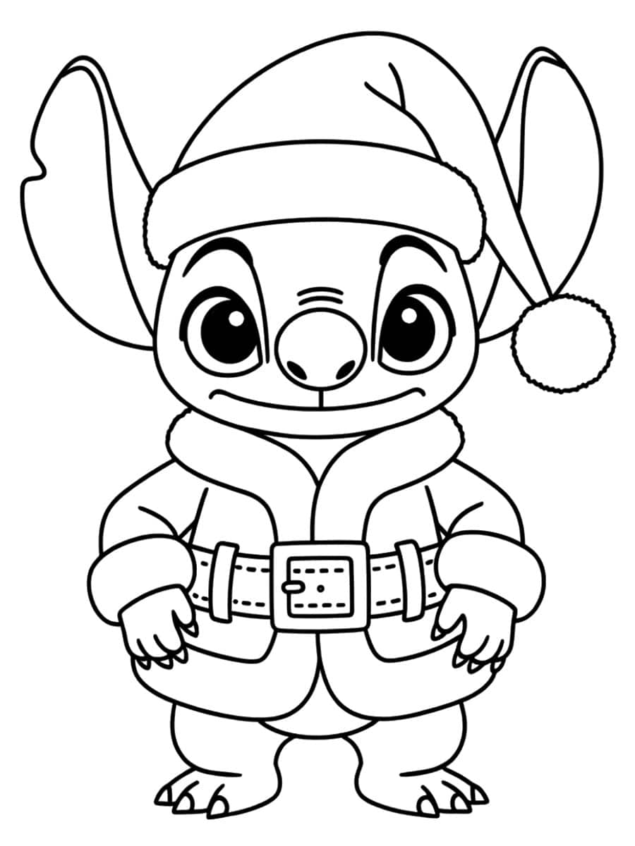 Coloriage Stitch Noël