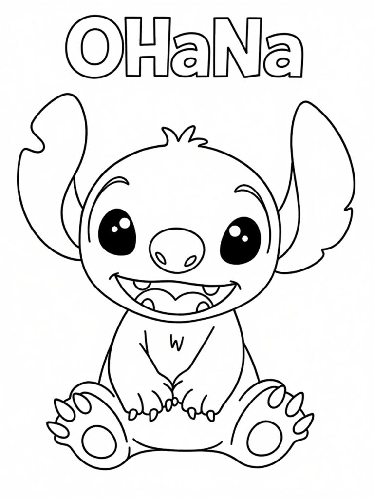 Stitch ohana Coloriage Stitch Ohana