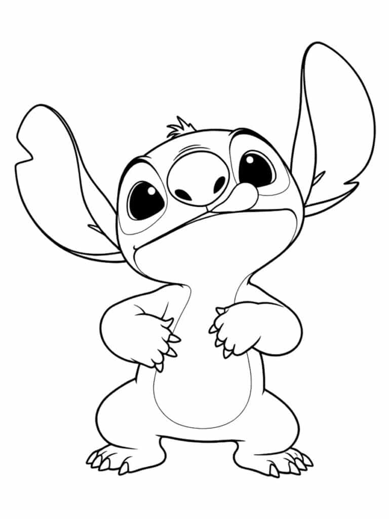 Stitch qui tire la langue Coloriage Stitch qui tire la langue