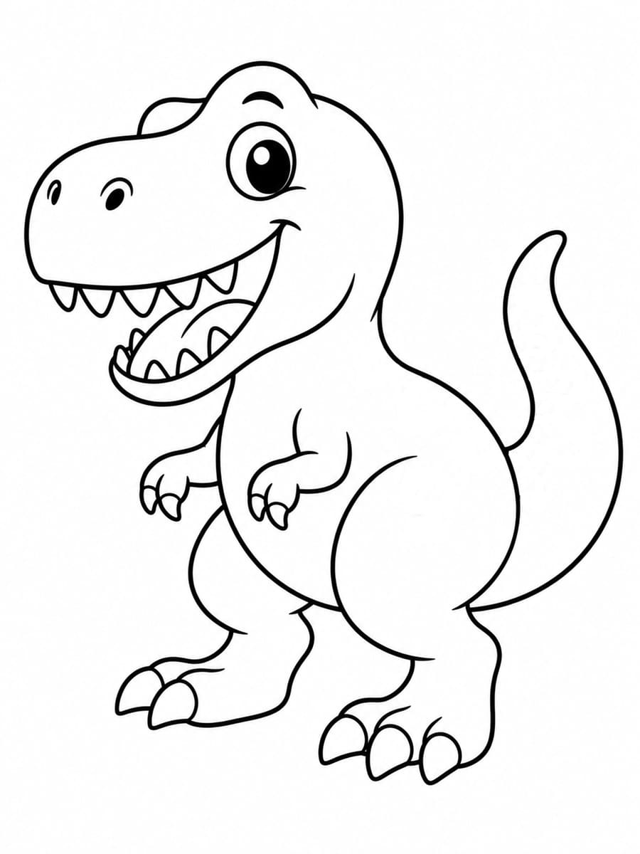 Coloriage t-rex facile