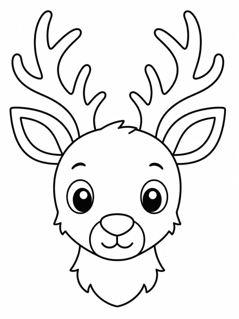 Tête de cerf Coloriage cerf
