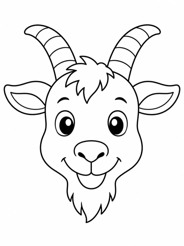 Coloriage tête de chèvre