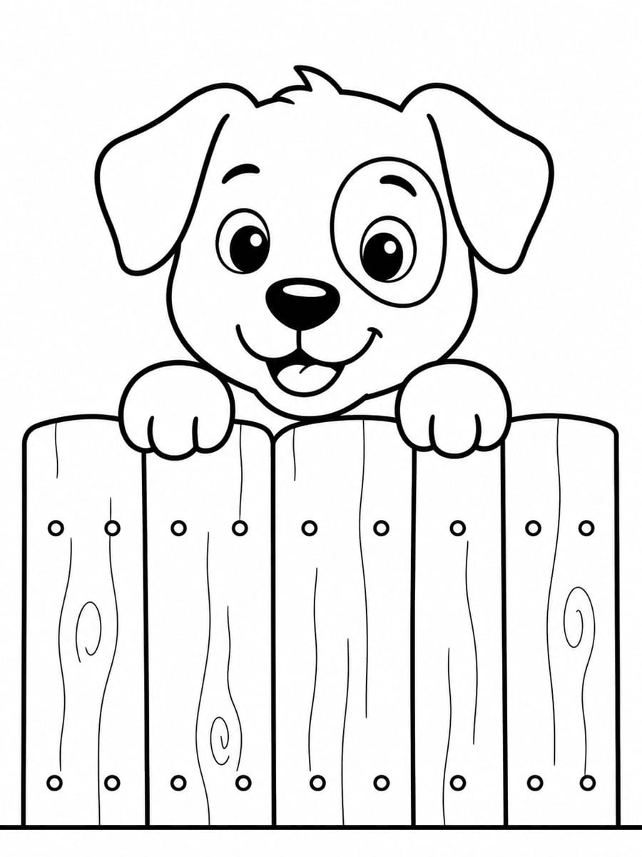 Coloriage tête de chien