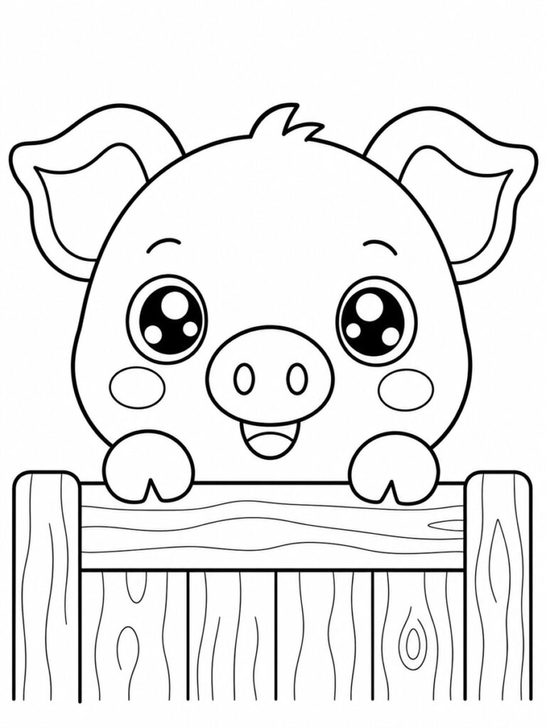 Coloriage tête de cochon