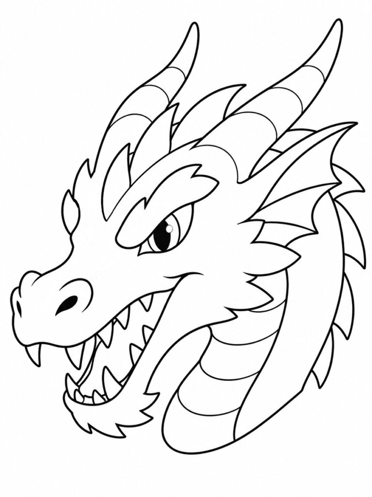 Coloriage tête de dragon