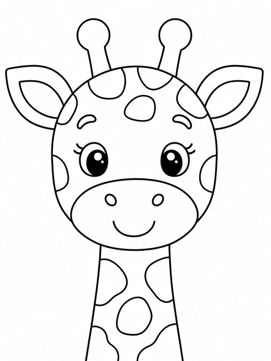 Coloriage tête de girafe