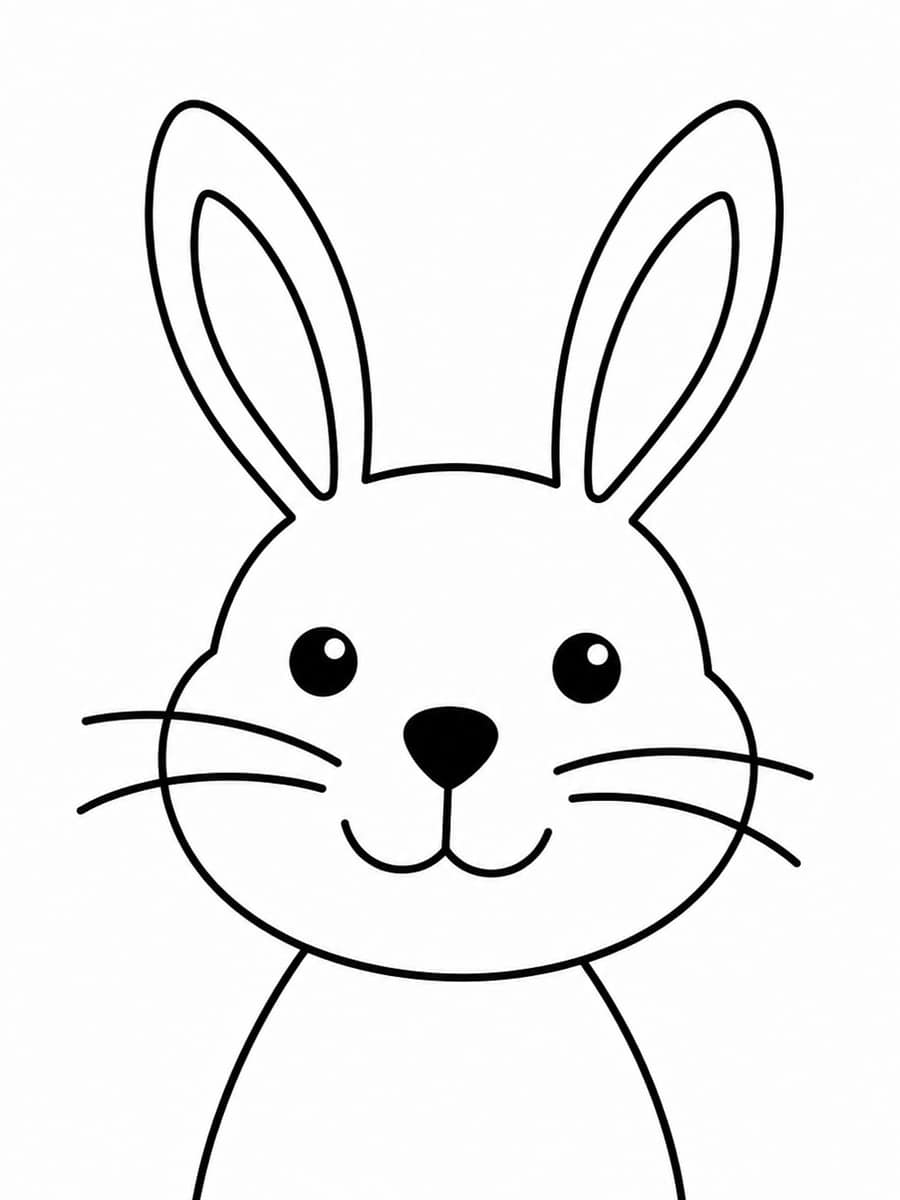 Coloriage tête de lapin