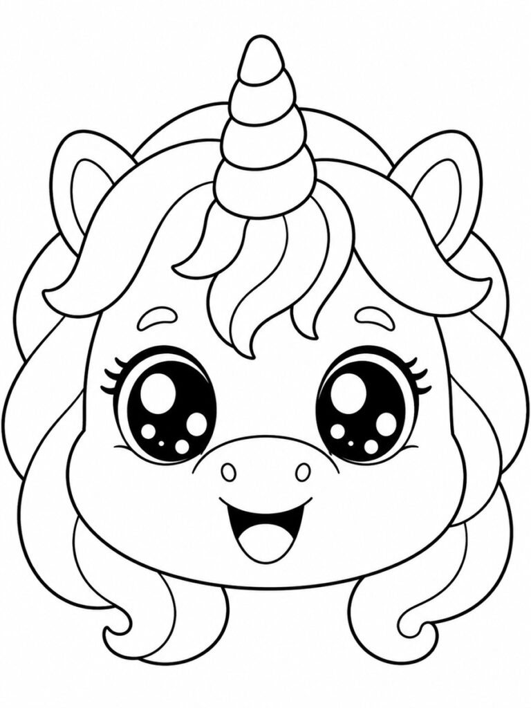 Tête de licorne Coloriage tête de licorne