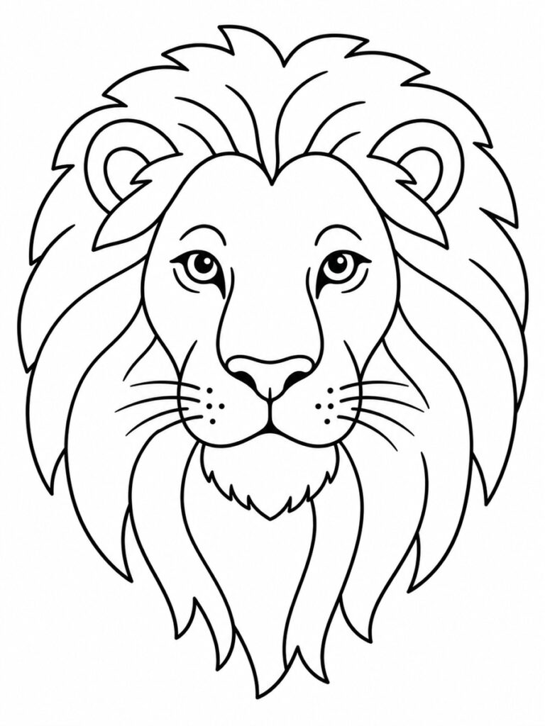 Coloriage tête de lion