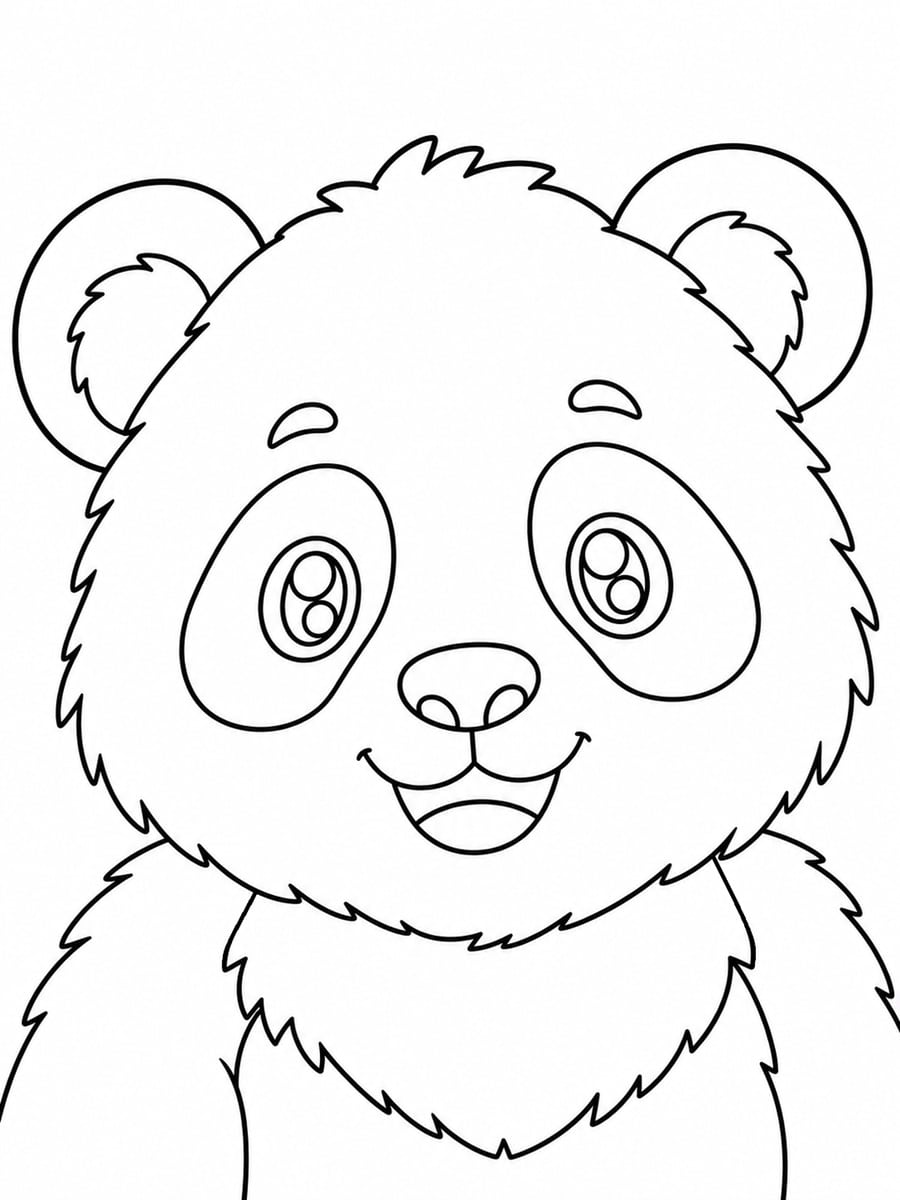 Coloriage tête de panda