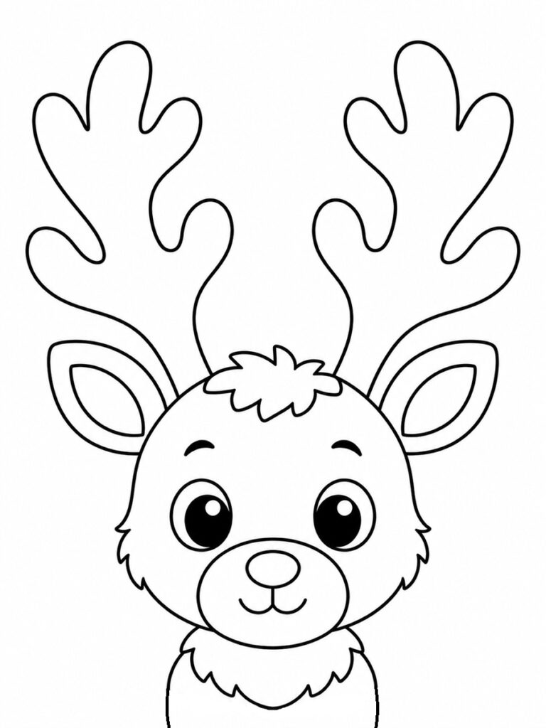 Coloriage tête de renne