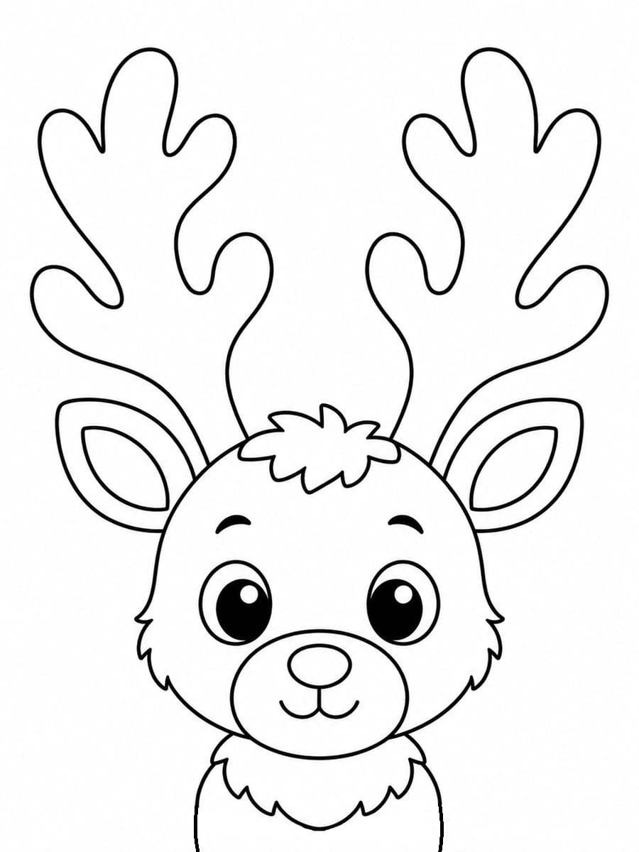 Coloriage tête de renne