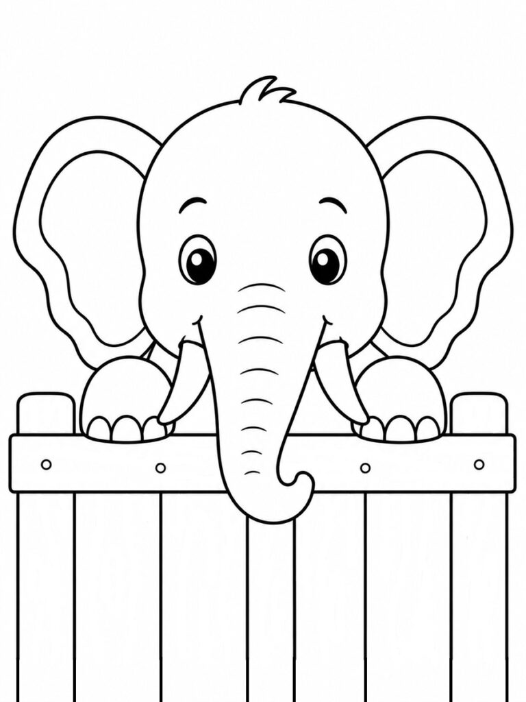 Coloriage tête d'éléphant
