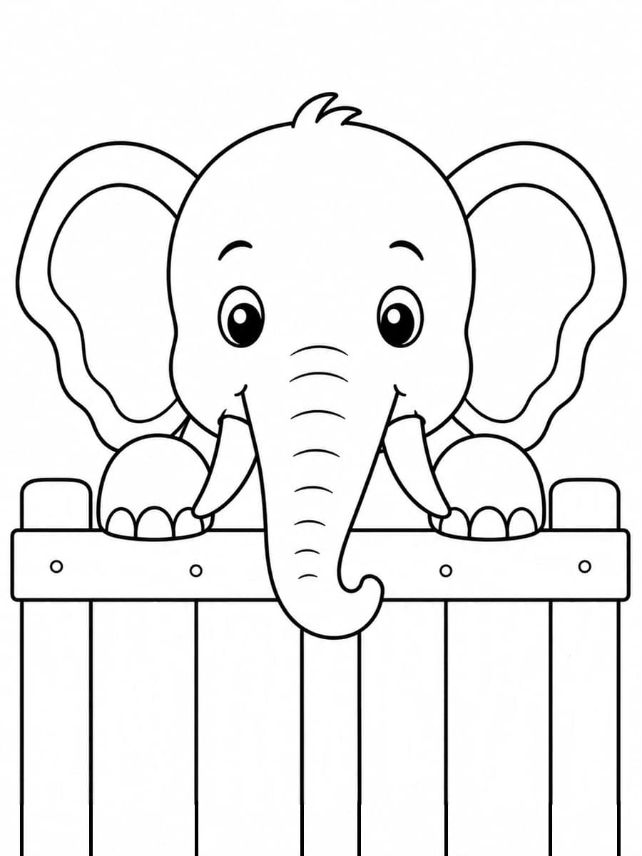Coloriage tête d'éléphant