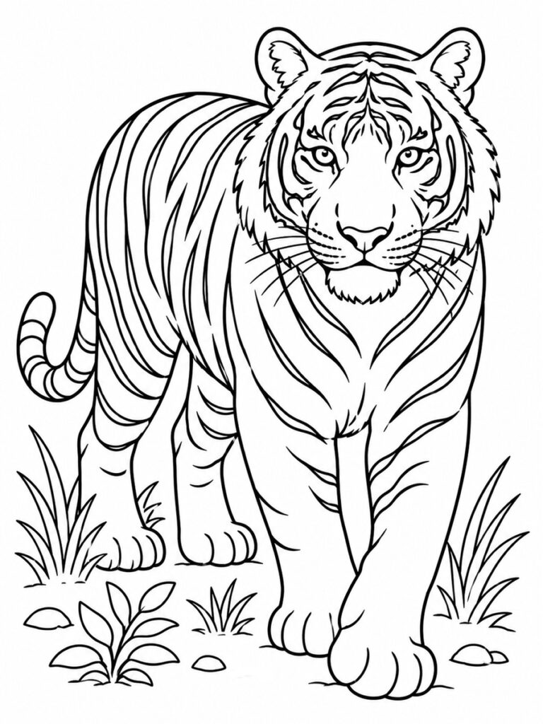 Coloriage tigre du Bengale
