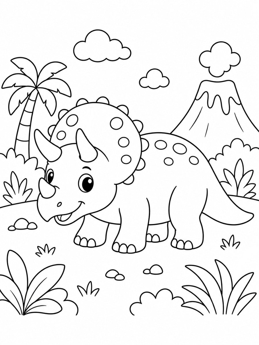 Coloriage triceratops