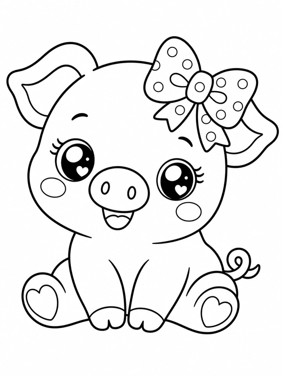 Coloriage truie kawaii