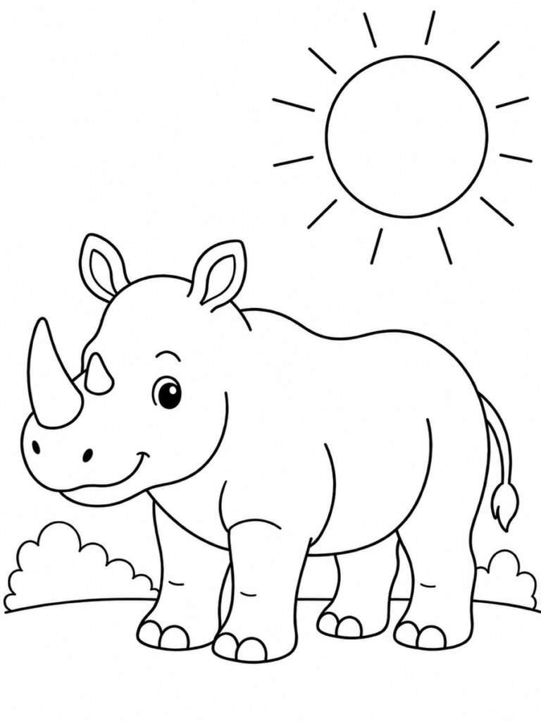 Coloriage rhinocéros