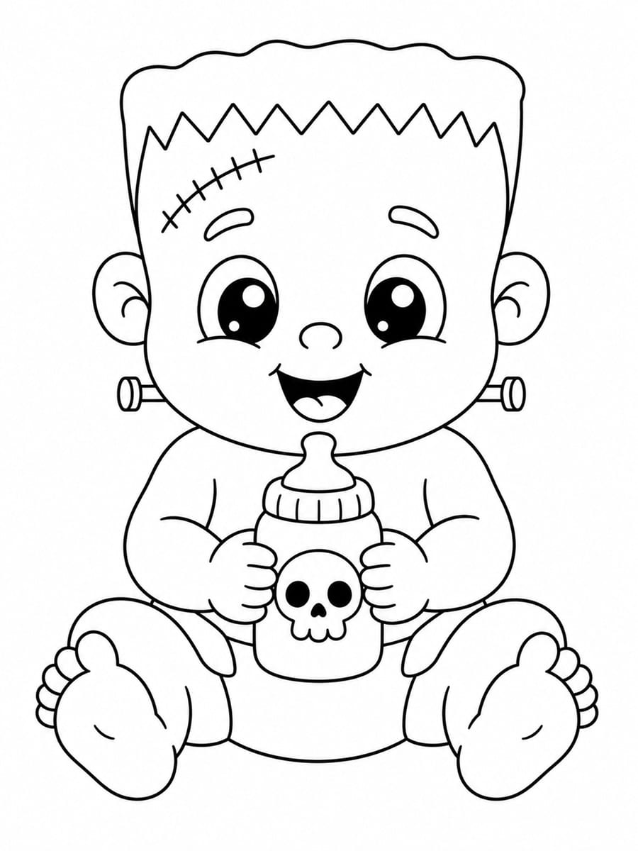 Coloriage bébé Frankenstein