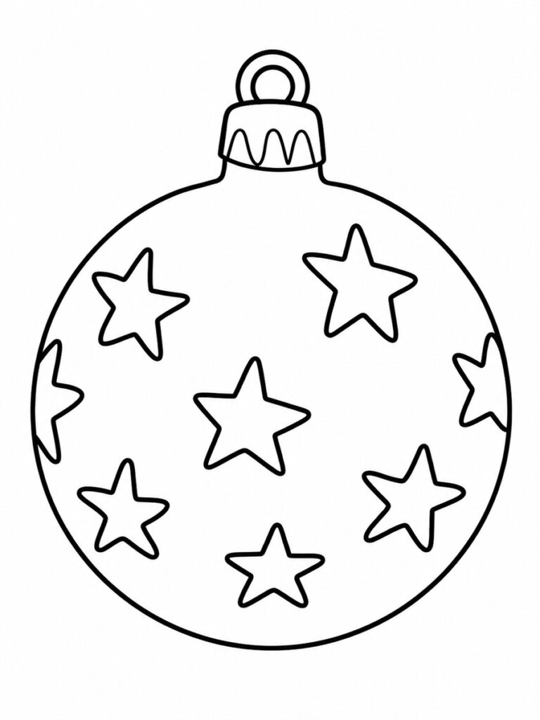 Coloriage boule de Noël étoile