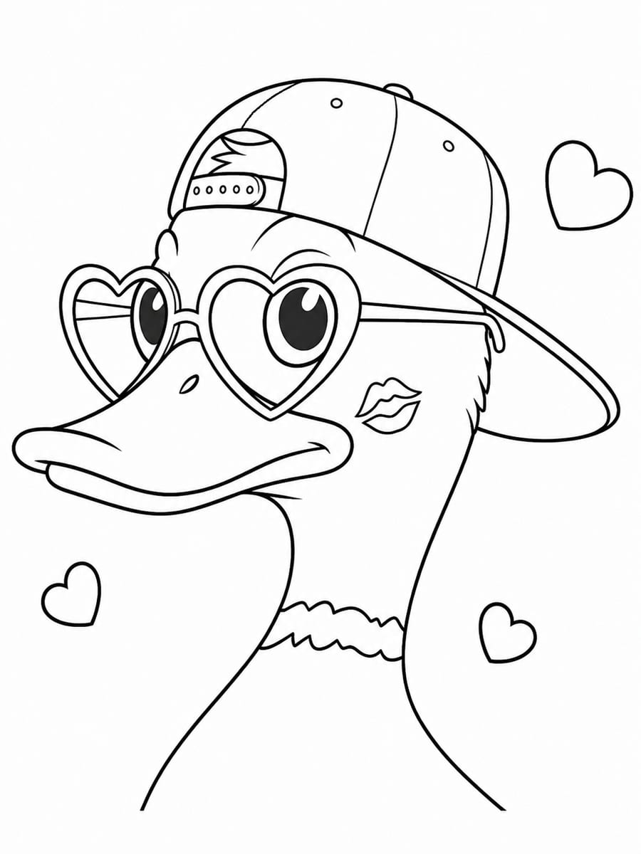 Coloriage canard rigolo