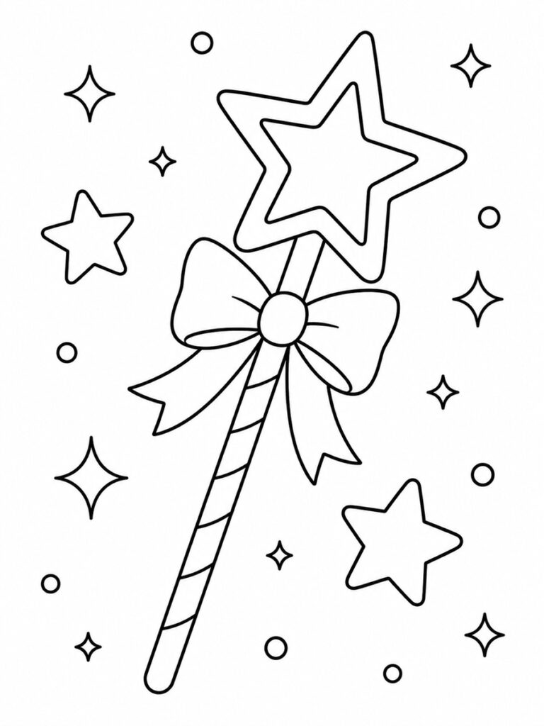 Coloriage baguette de fée