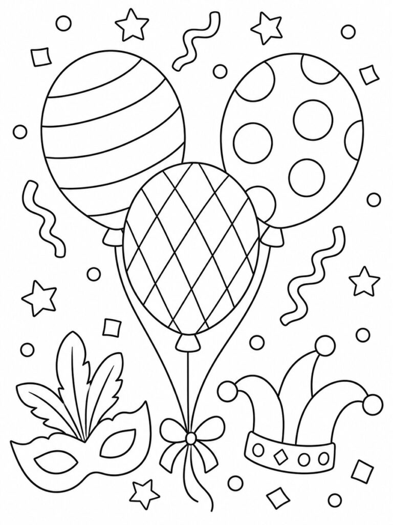 Coloriage ballon carnaval