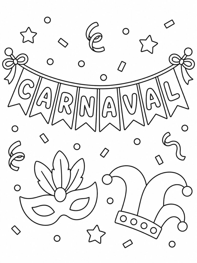 Coloriage banderole carnaval