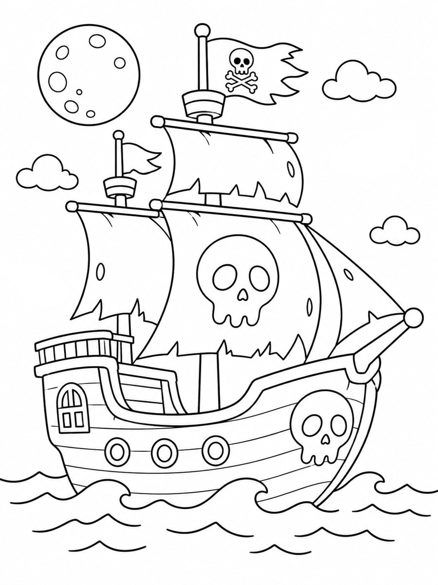 Coloriage bateau fantôme
