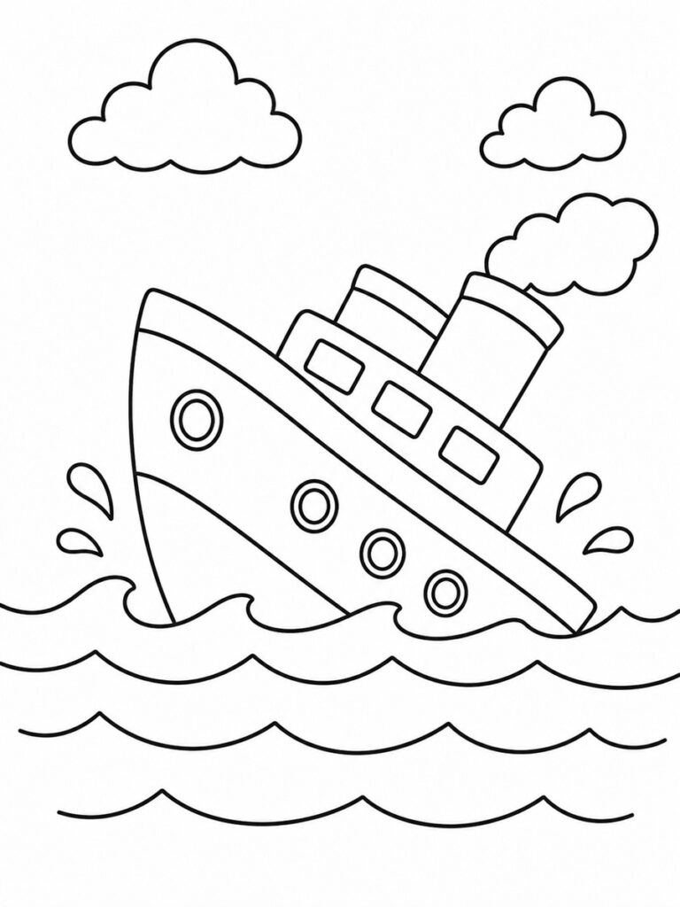 Bateau qui coule Coloriage bateau qui coule