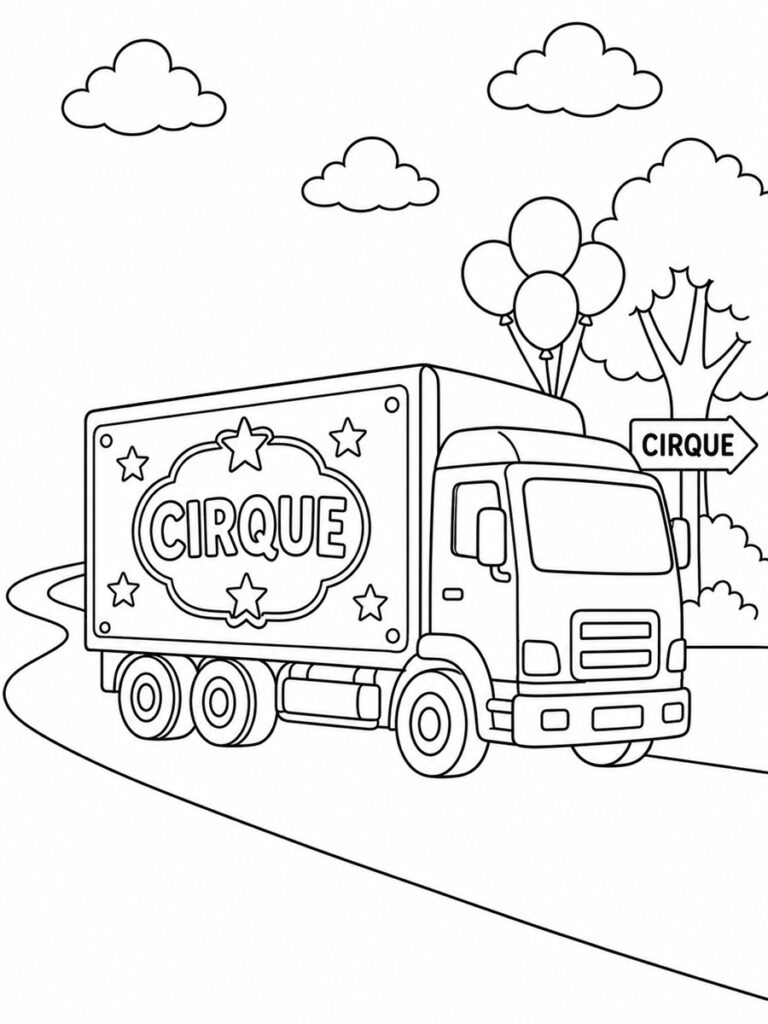 Coloriage camion cirque