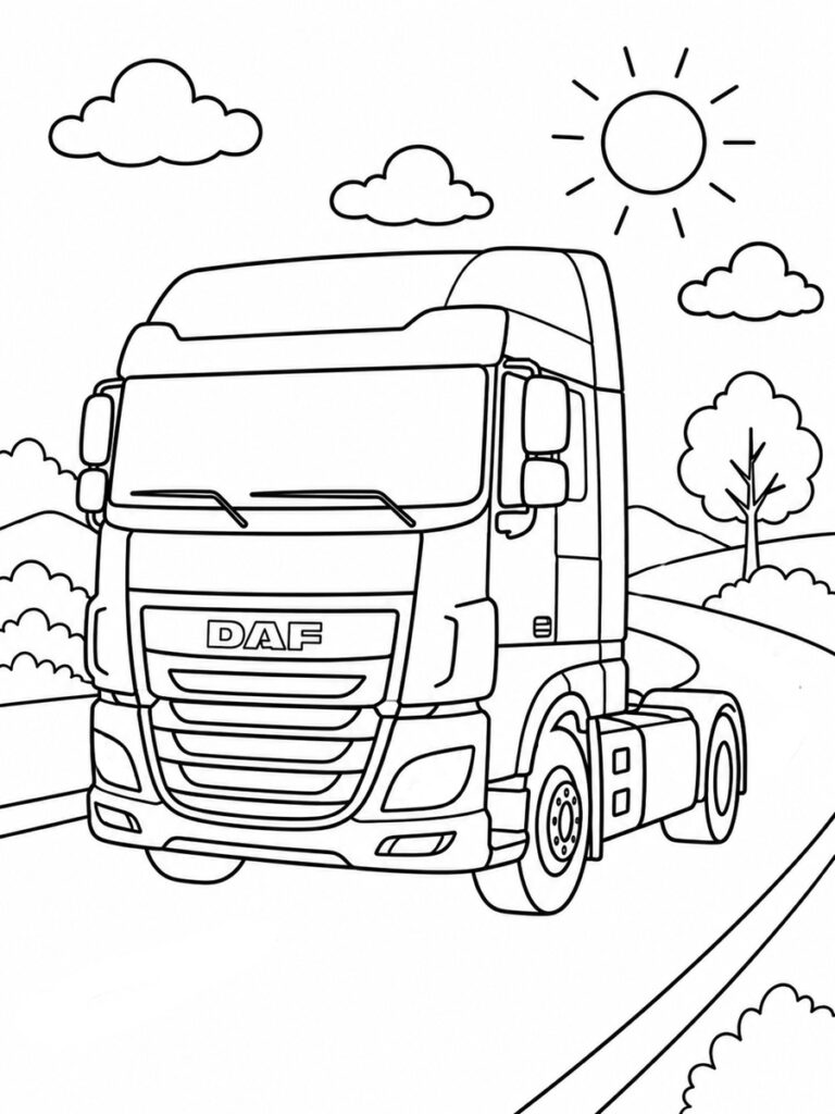 Coloriage camion DAF