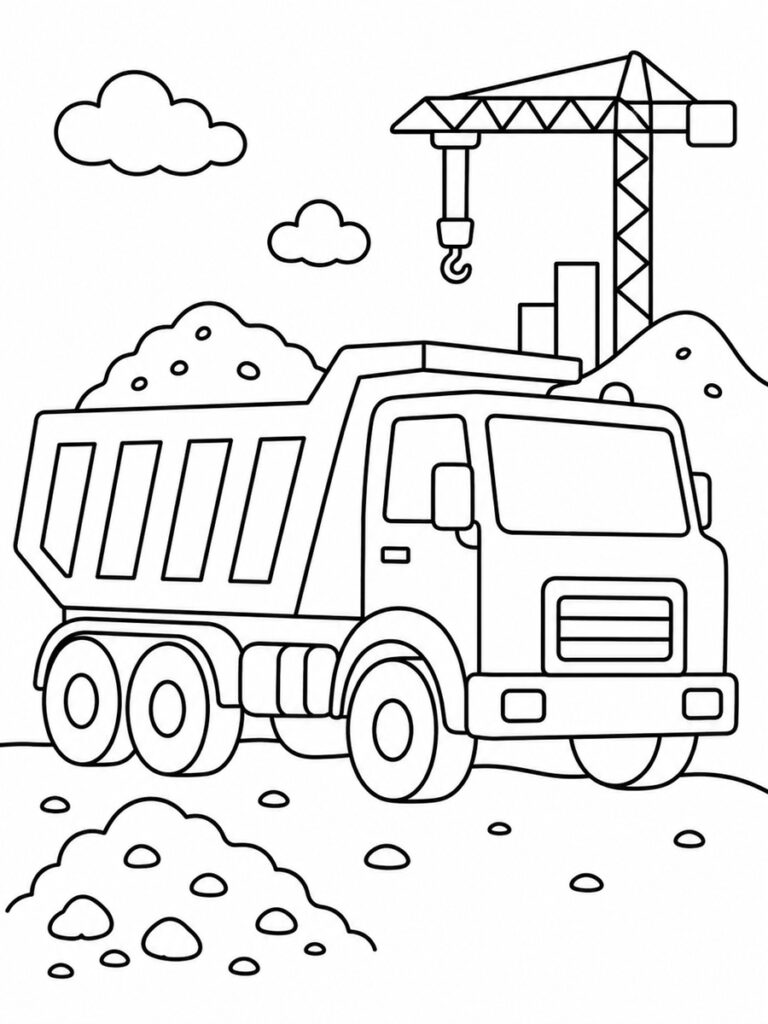 Camion de chantier Coloriage camion de chantier
