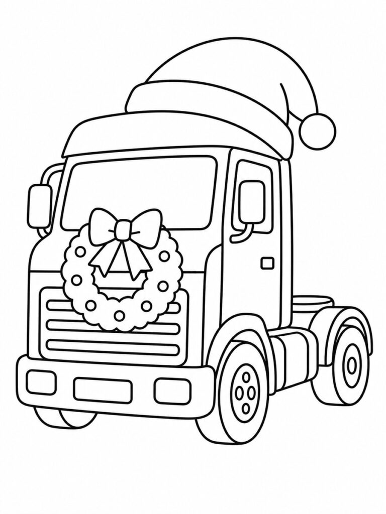 Coloriage camion de Noël