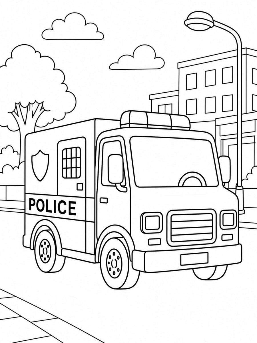 Coloriage camion de police