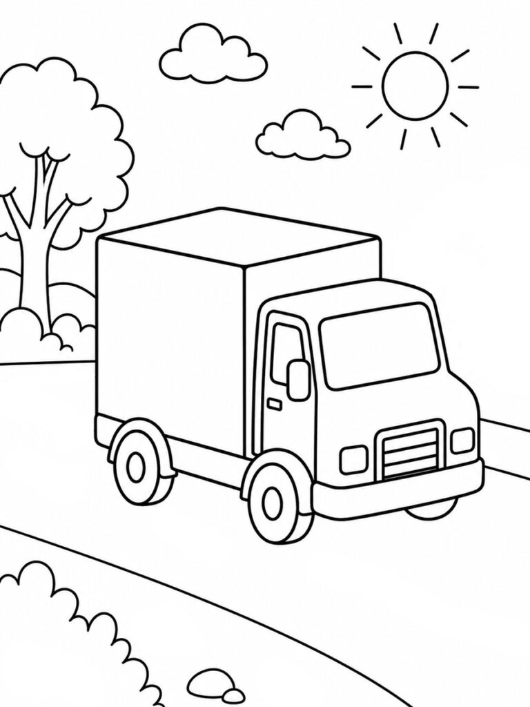 Coloriage camion facile