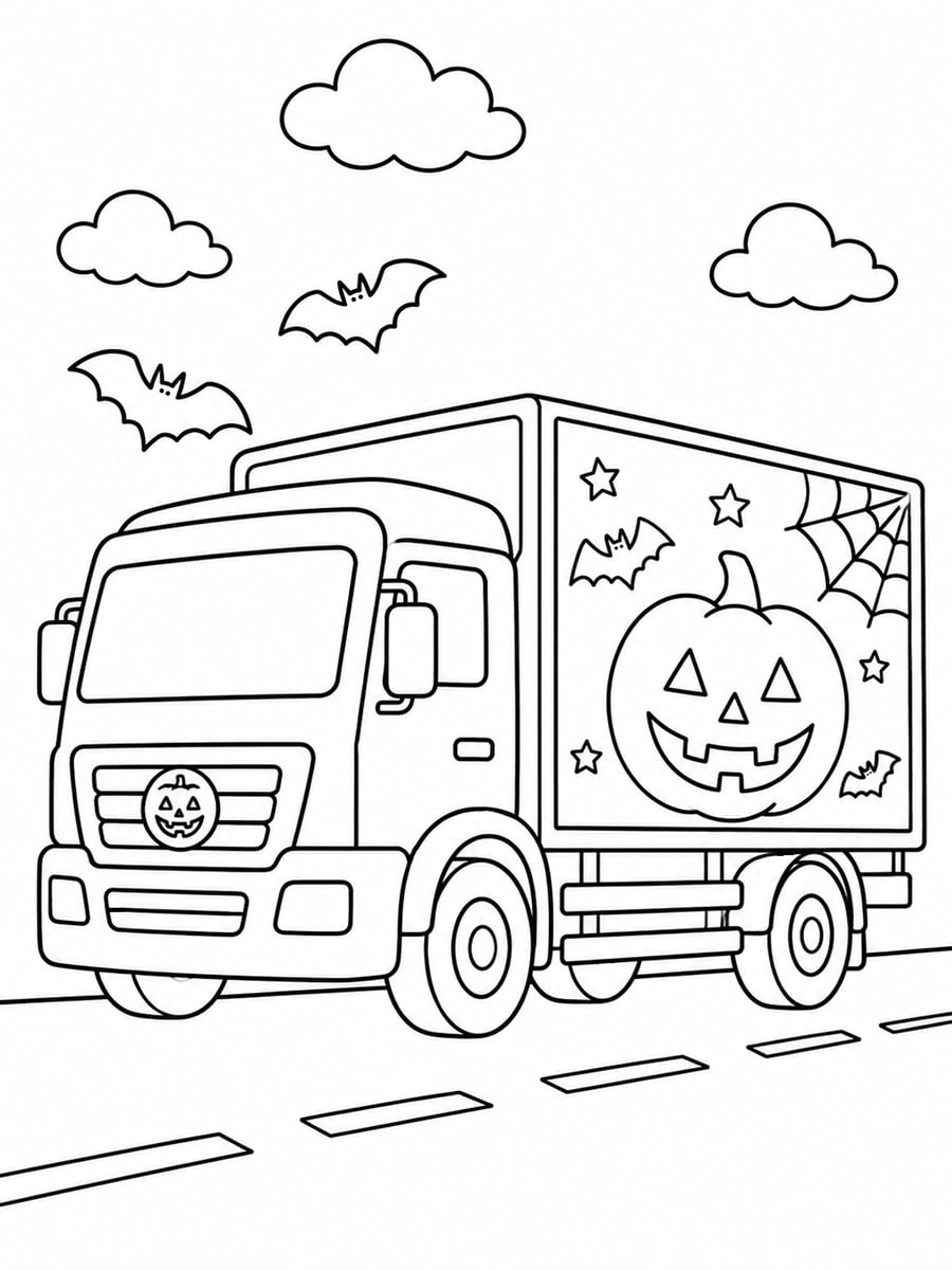 Coloriage camion Halloween