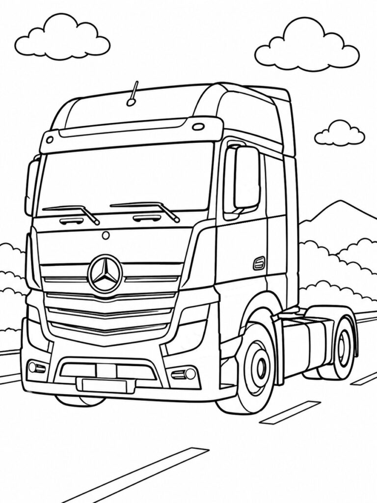 Camion Mercedes Coloriage camion